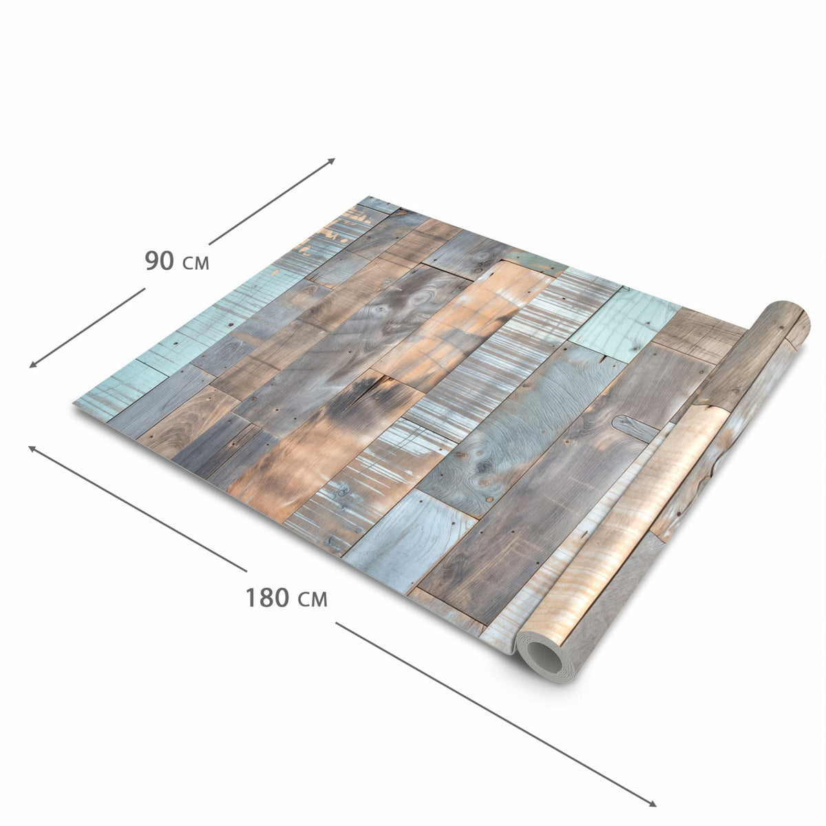 Schmutzabweisender waschbarer Küchenläufer mit Motiv Holzplanken Vintage in der Größe 90x180 cm