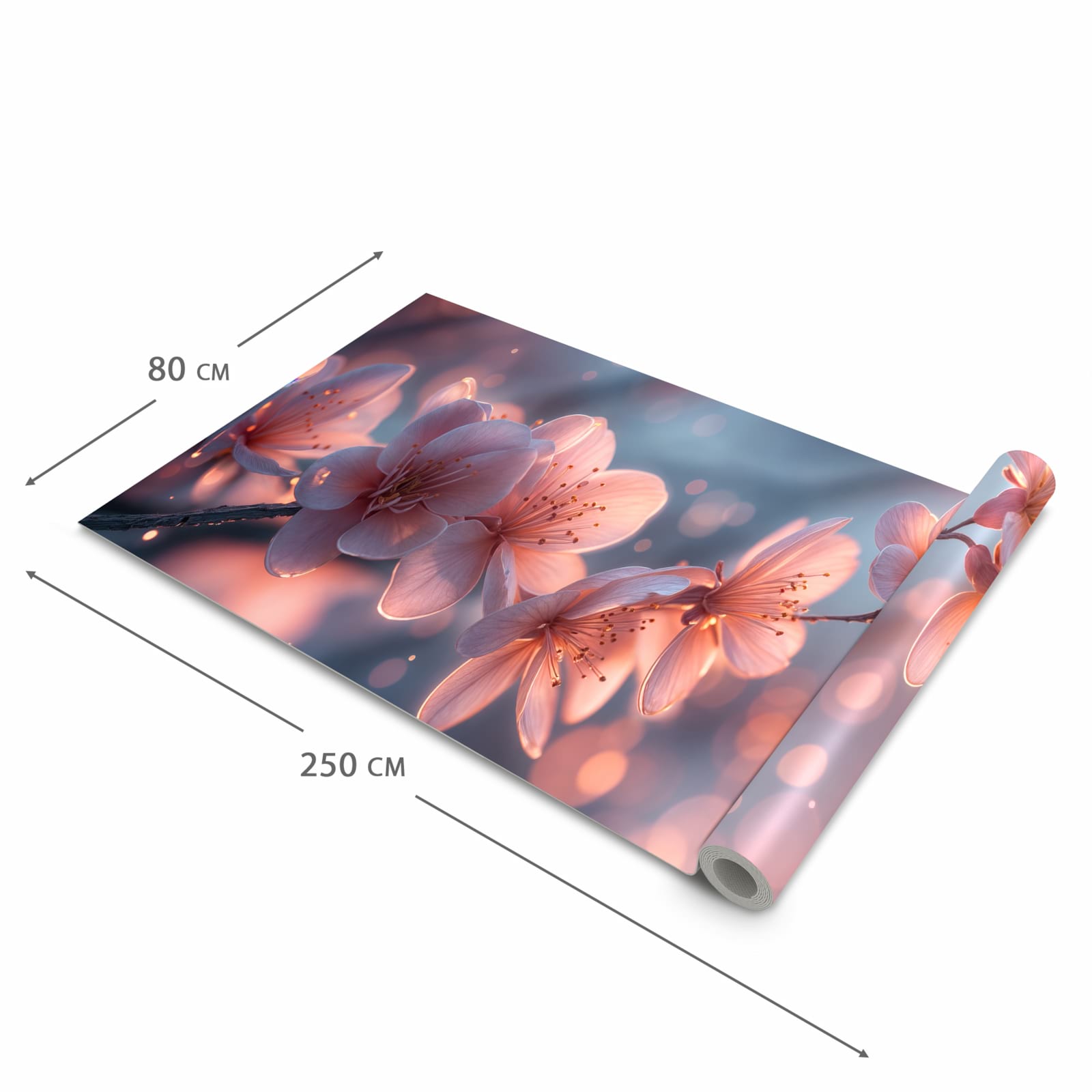 Langlebiger Küchenteppich mit Motiv Blühender Zweig in der Grösse 80x300 cm