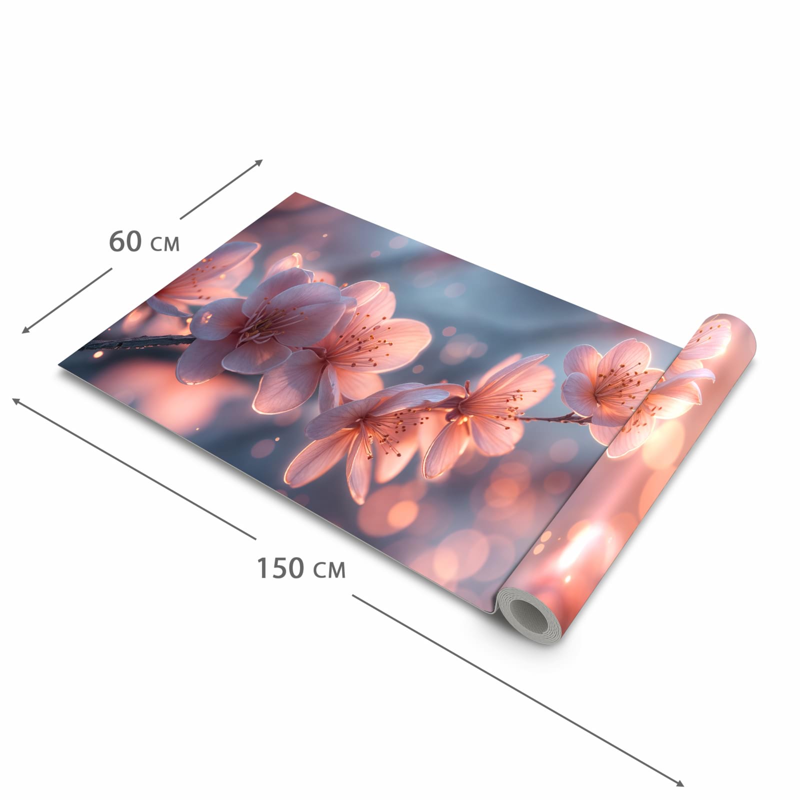 Komfortabler rutschfester Teppich mit Motiv Blühender Zweig in der Grösse 80x300 cm