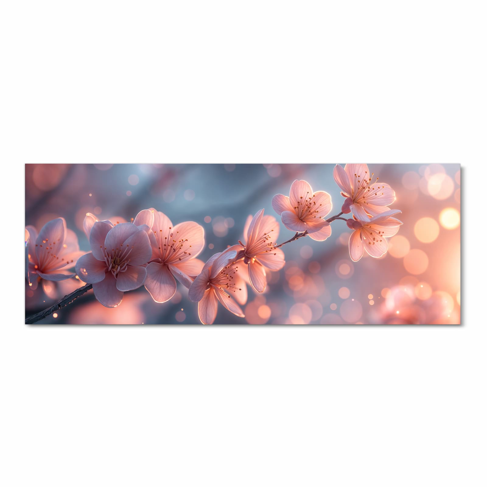 Flacher waschbarer Küchenteppich mit Motiv Blühender Zweig in Frontansicht