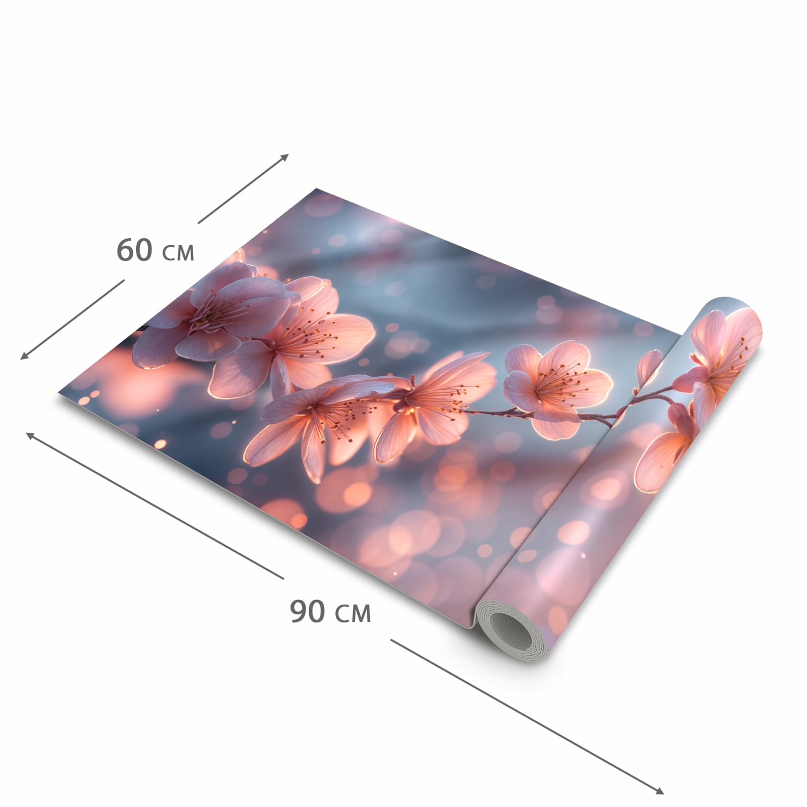 Strapazierfähiger Bodenläufer mit Motiv Blühender Zweig in der Grösse 80x300 cm