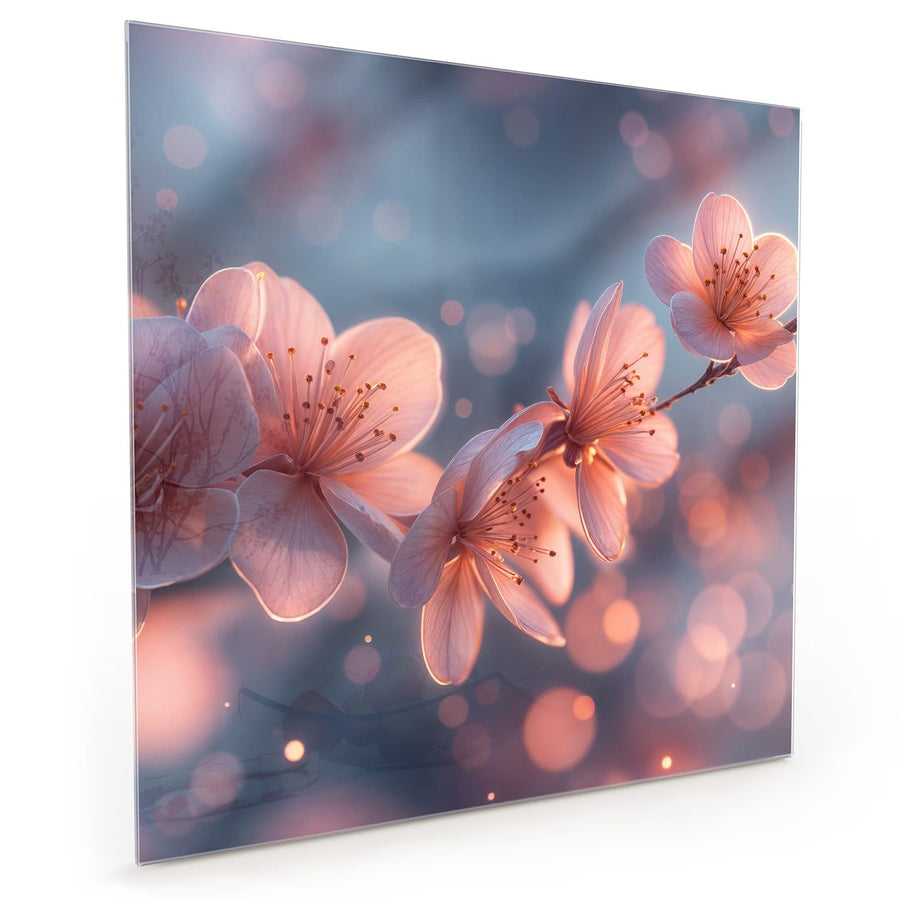 Maße Küchenrückwand Kirschblüten im Licht aus Glas