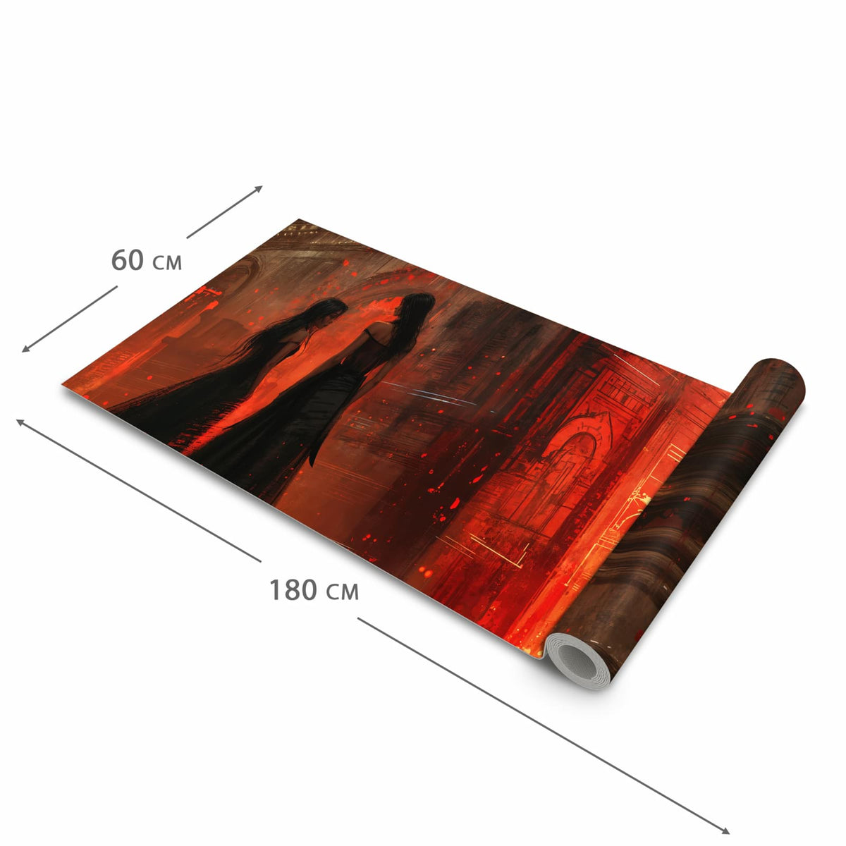 Zeitsparender Küchenläufer mit Motiv Feuerpalast in der Grösse 80x300 cm