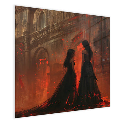 Magnettafel mit dem Motiv Frauen im roten Licht