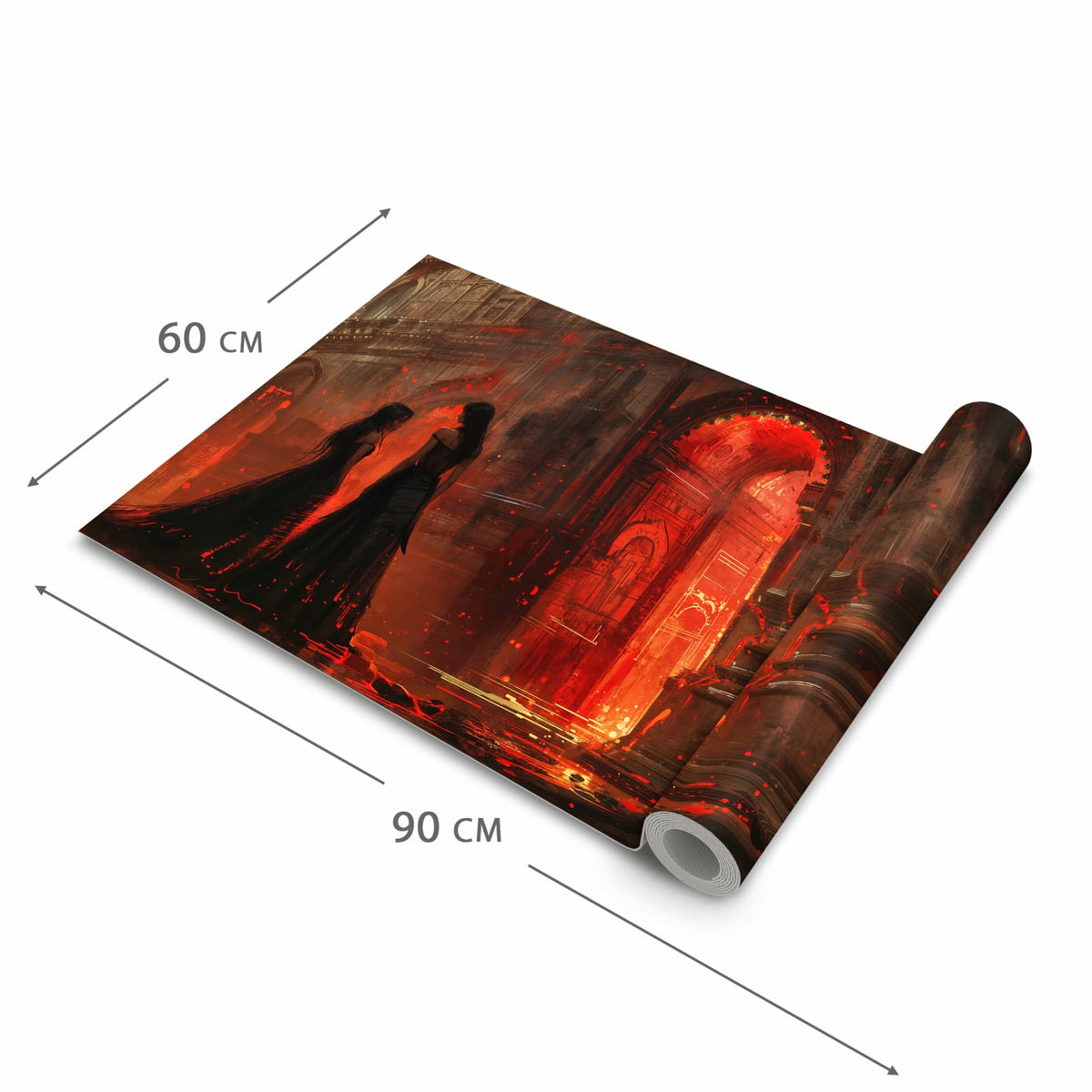 Komfortabler Küchenteppich mit Motiv Feuerpalast in der Grösse 80x300 cm