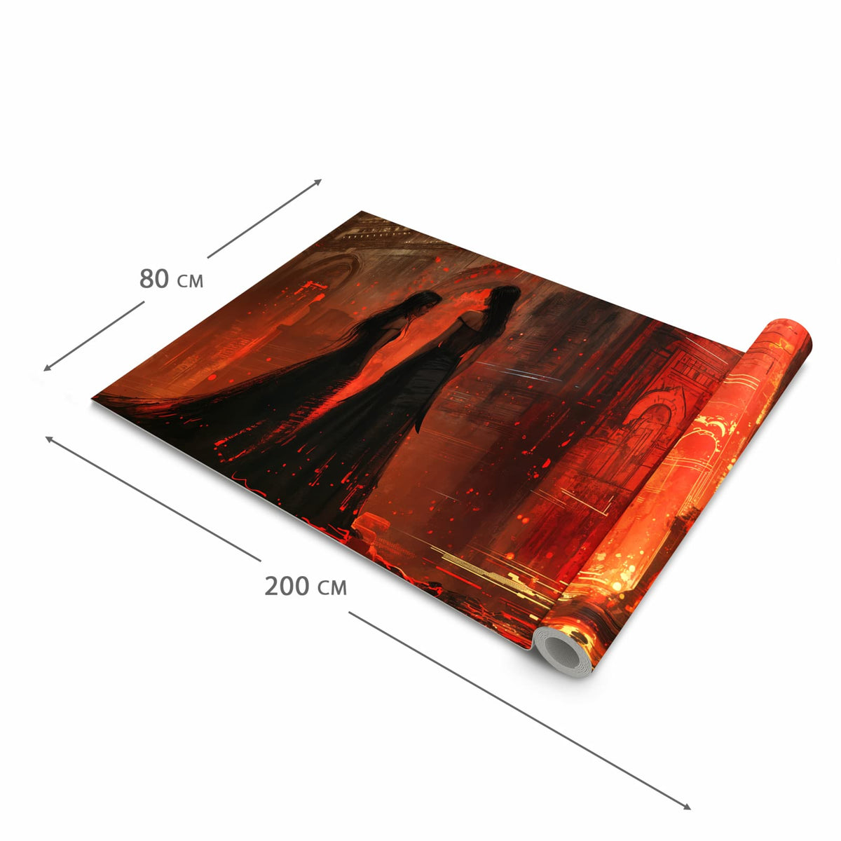 Wasserabweisender Teppichläufer für die Küche mit Motiv Feuerpalast in der Grösse 80x300 cm