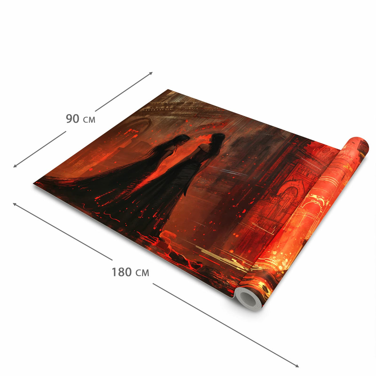 Langlebiger Läufer Eingangsbereich mit Motiv Feuerpalast in der Größe 80x300 cm