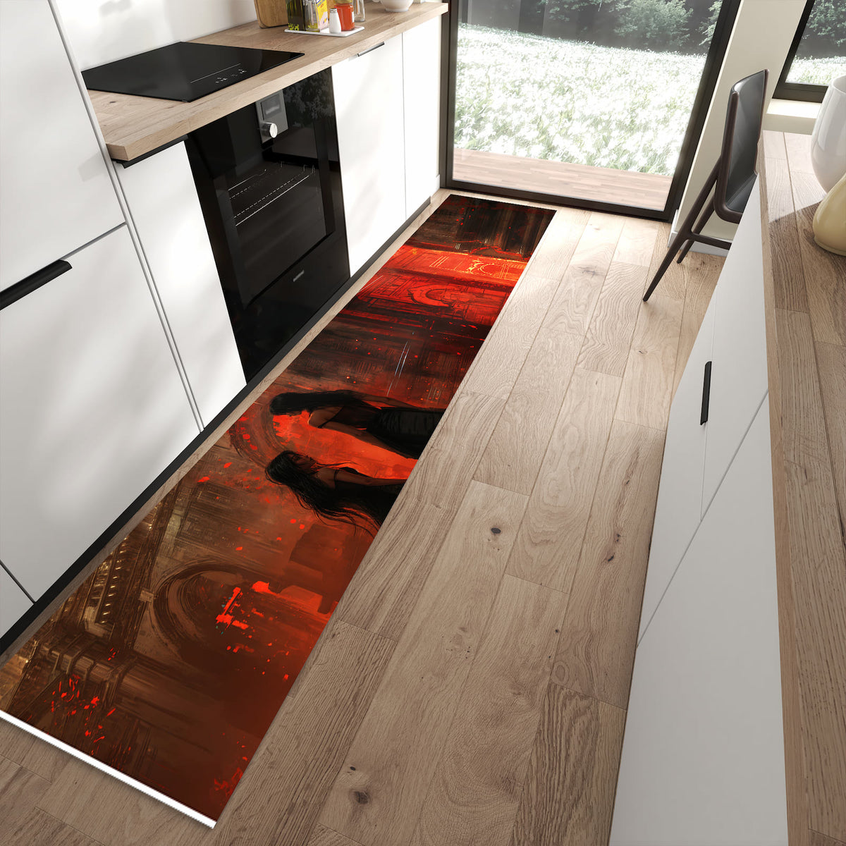 13 Größen – von 60 × 90 bis 80 × 300 cm – Küchenläufer - Frauen im roten Licht