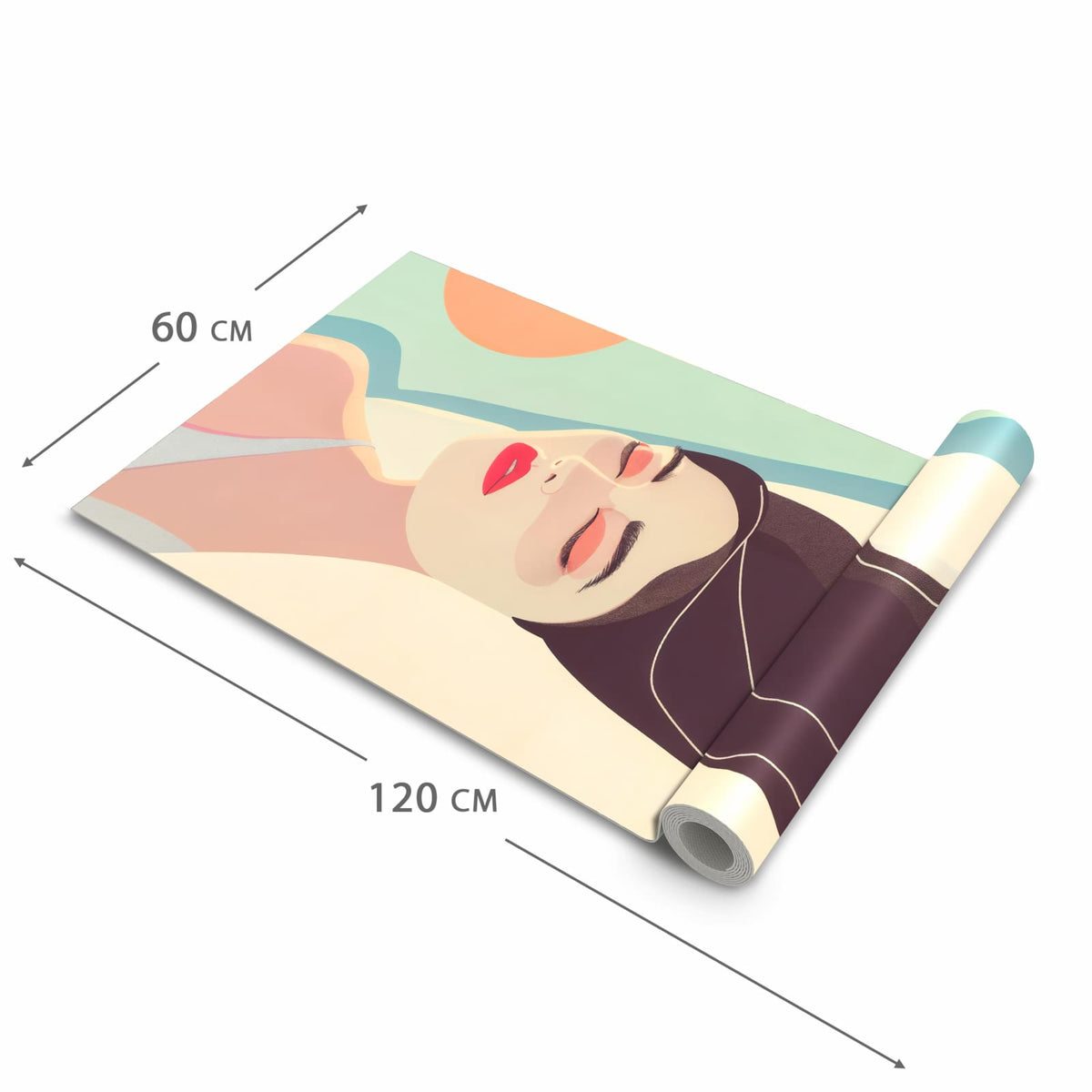 Waschbarer rutschfester Küchenläufer mit Motiv Sonnenbaden in der Grösse 80x280 cm