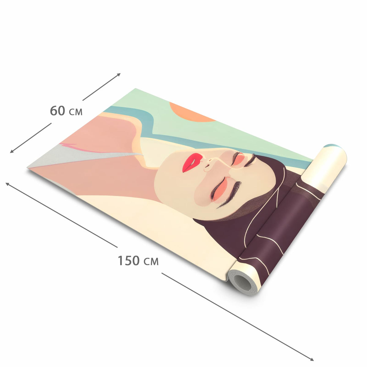 Pflegeleichter moderner Küchenläufer mit Motiv Sonnenbaden in der Grösse 80x280 cm