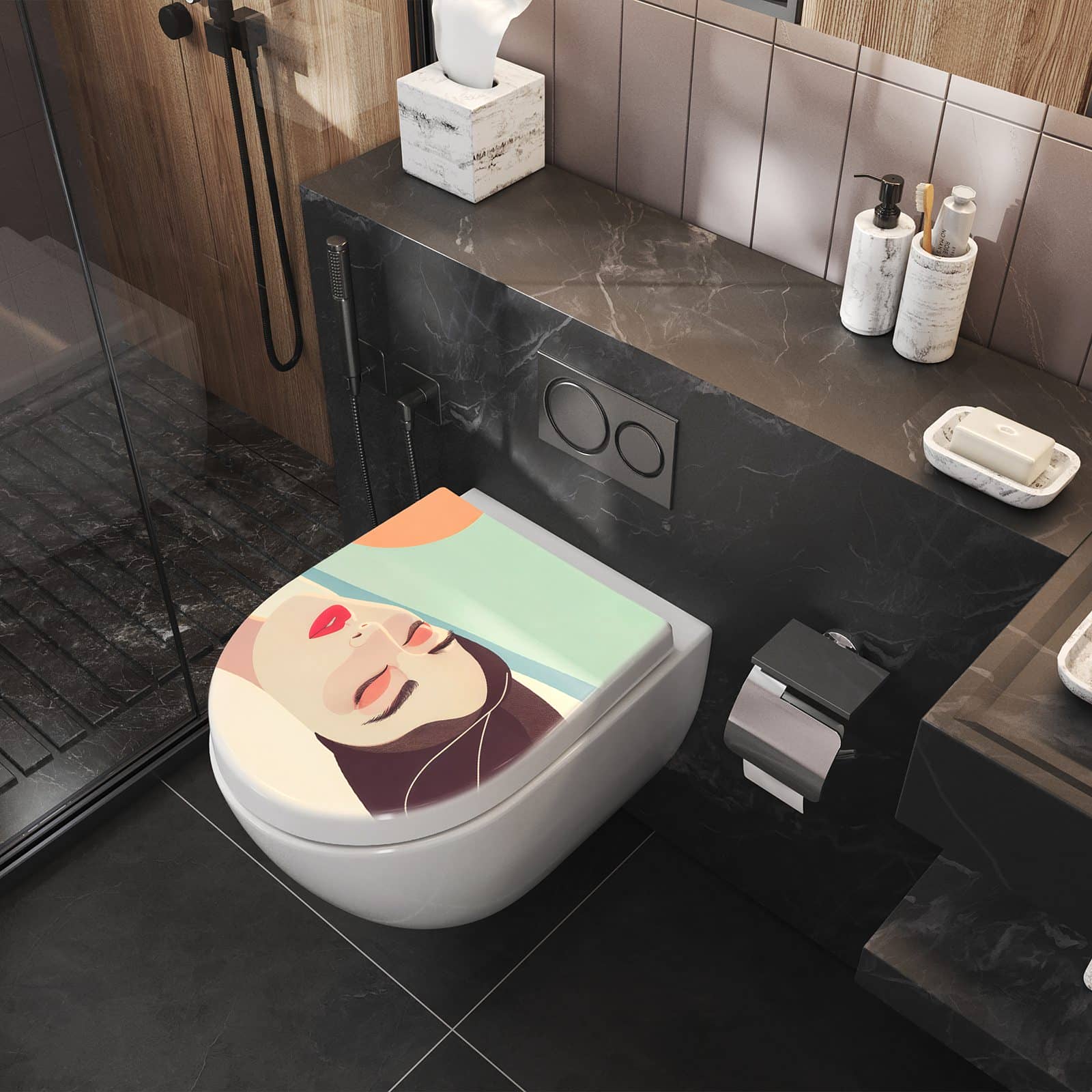 WC-Sitz mit Absenkautomatik Sonnenbaden