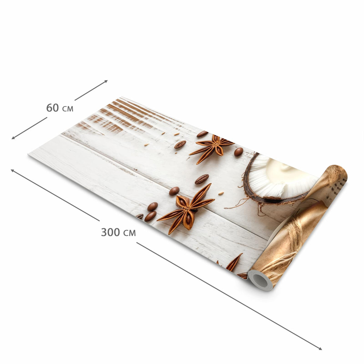 Wasserabweisender Küchenläufer mit Motiv Natürliche Pflegeprodukte in der Grösse 80x280 cm