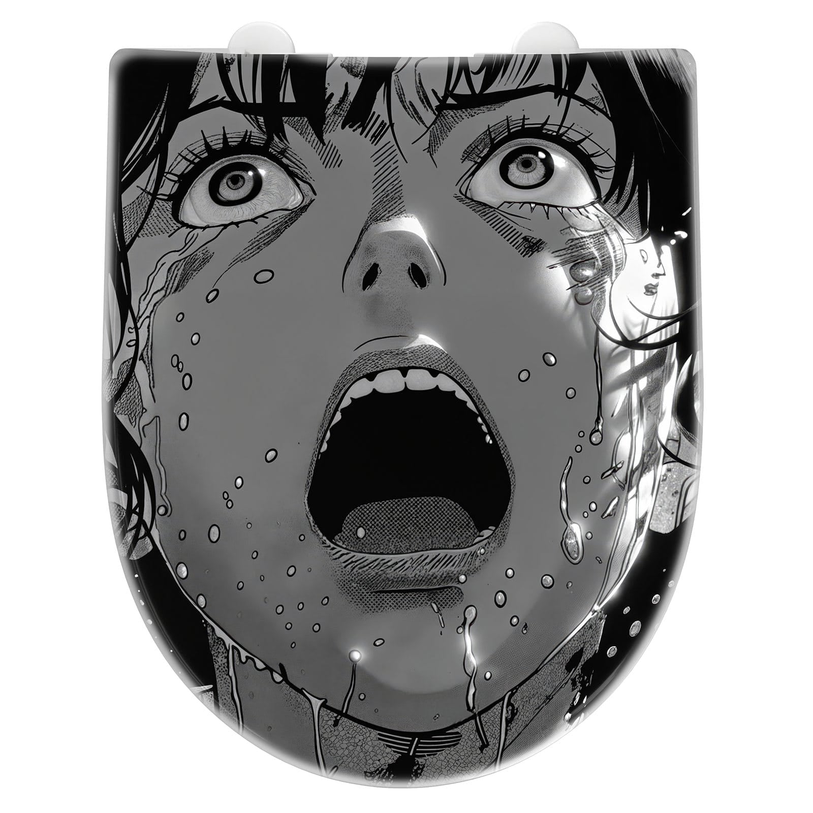 WC-Sitz mit Absenkautomatik Schreiender Ausdruck