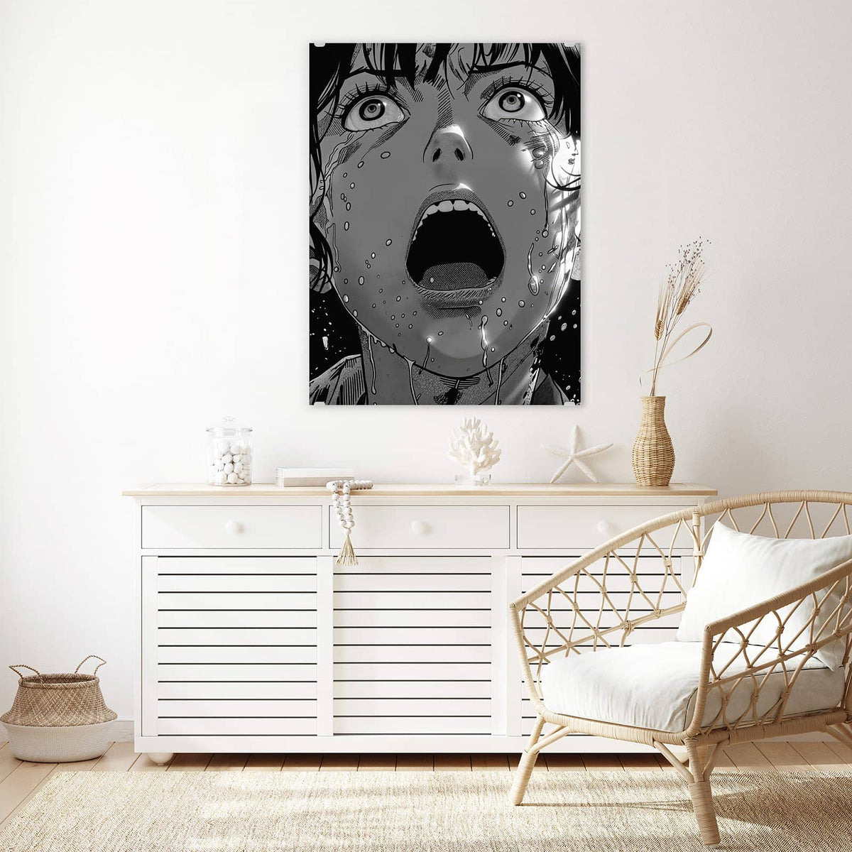 Aufhängung liegt bei – Motiv später wechselbar – Wandbild - Manga-Schrei - Hochformat