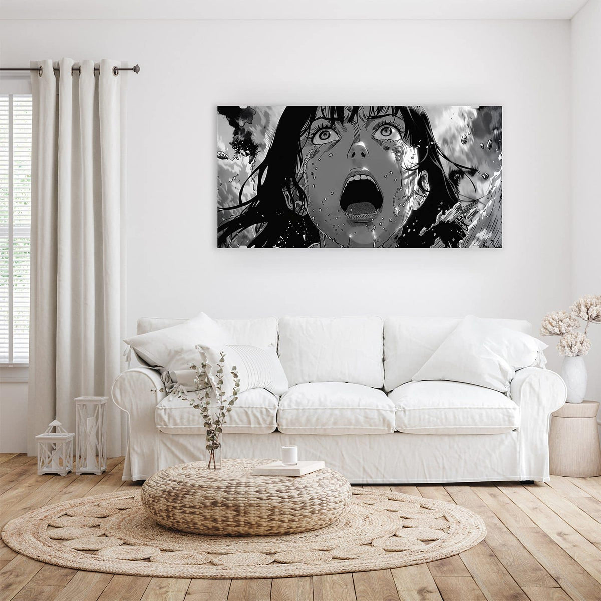 Aufhängung liegt bei – Motiv später wechselbar – Wandbild - Manga-Schrei - Querformat