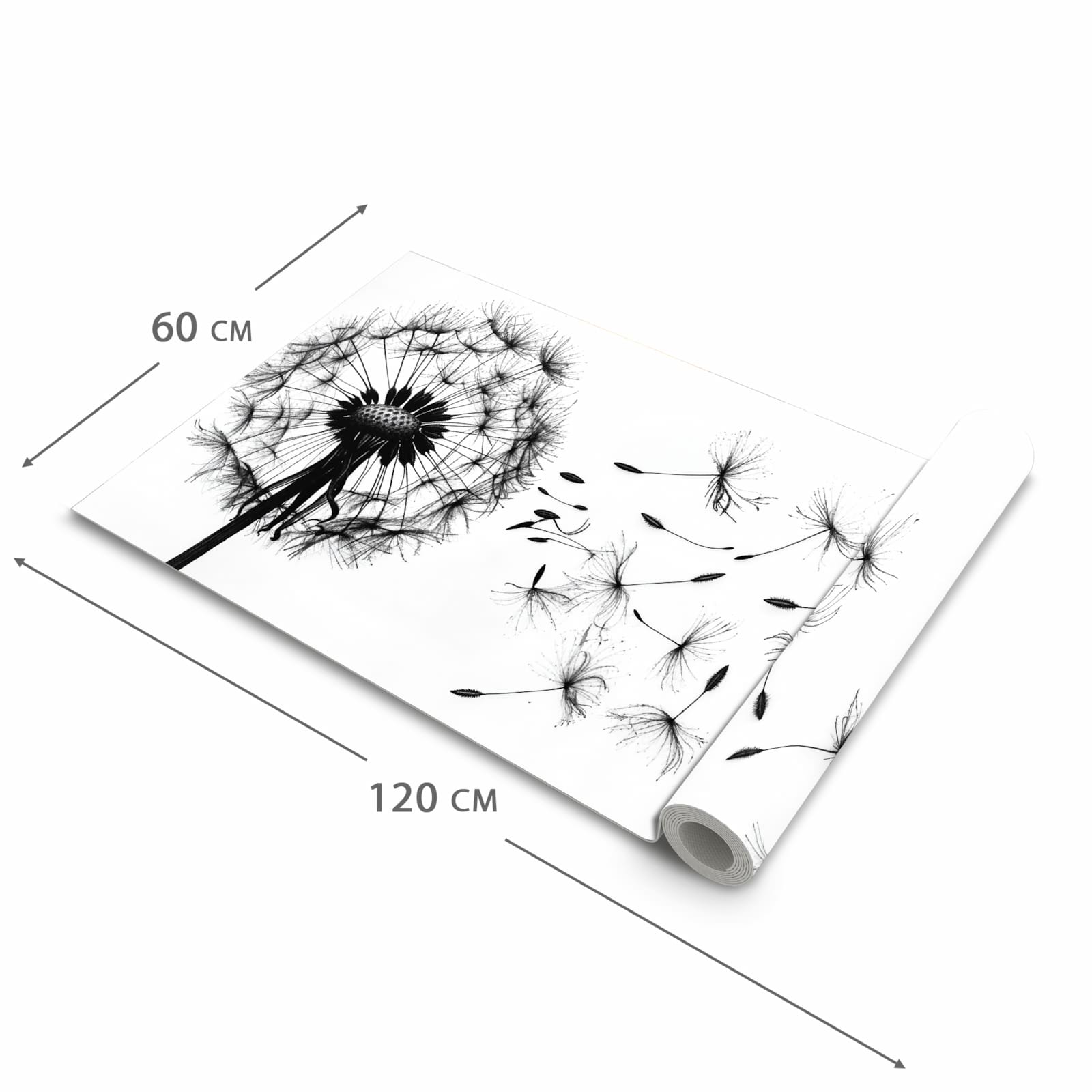 Abriebfester Küchenläufer mit Motiv Pusteblume in der Grösse 80x250 cm