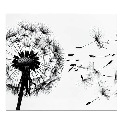 Herdabdeckplatte mit dem Motiv Pusteblume auf Weiß