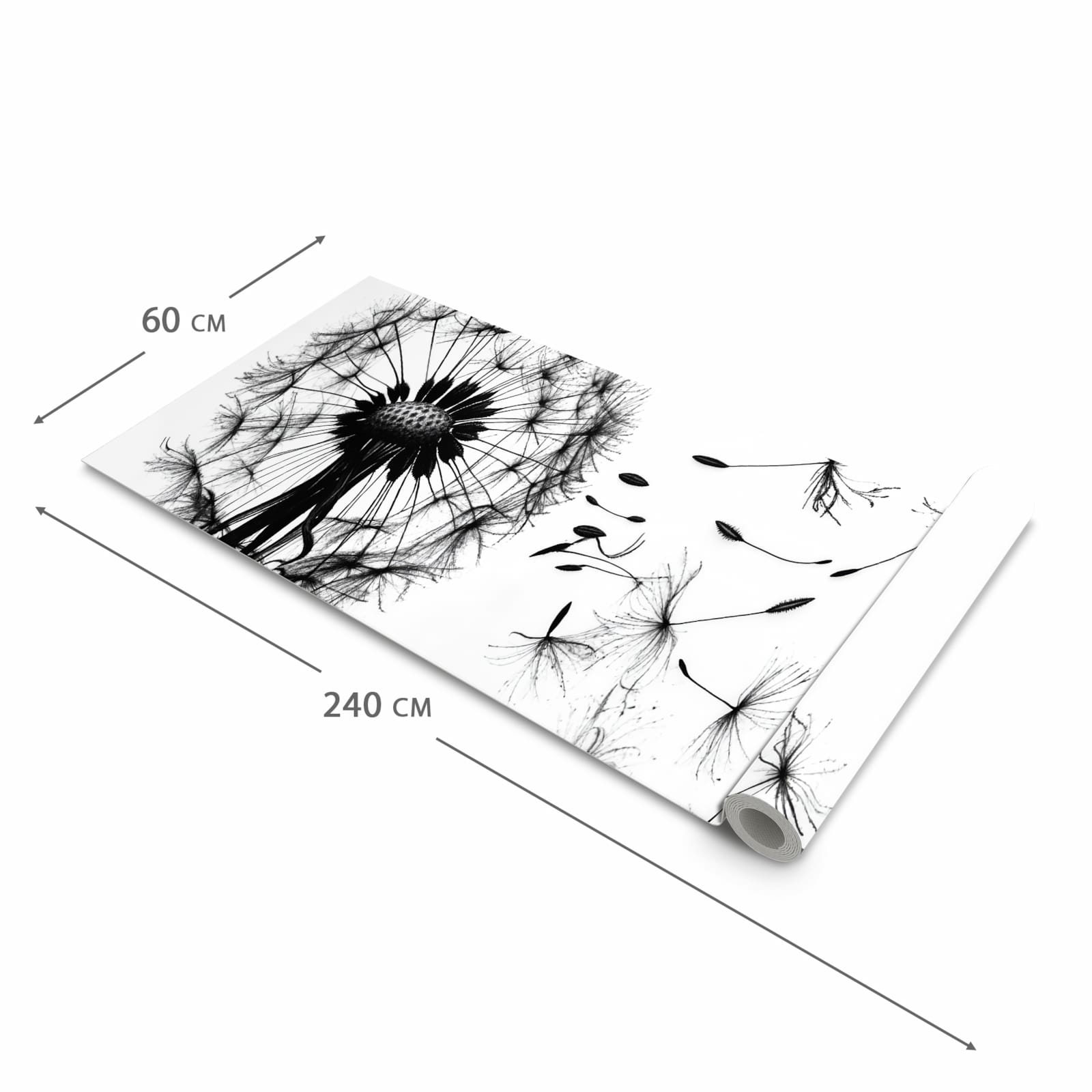 Wasserabweisender Küchenläufer mit Motiv Pusteblume in der Grösse 80x250 cm