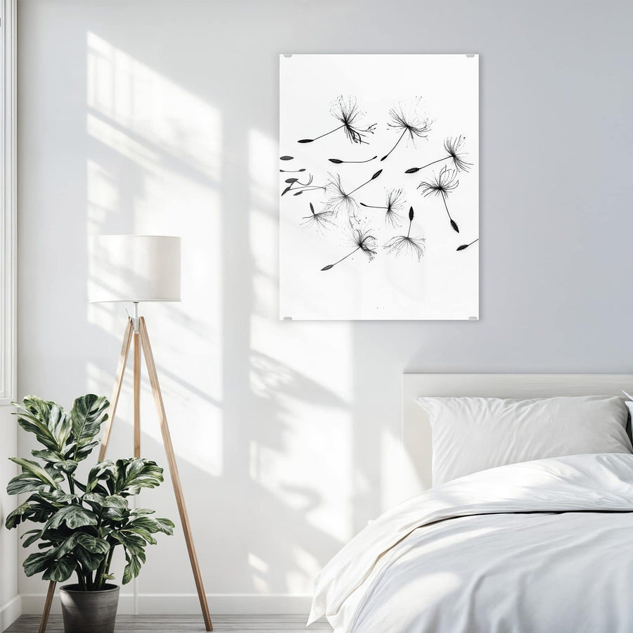 Maße Wandbild - Pusteblume auf Weiß - Hochformat