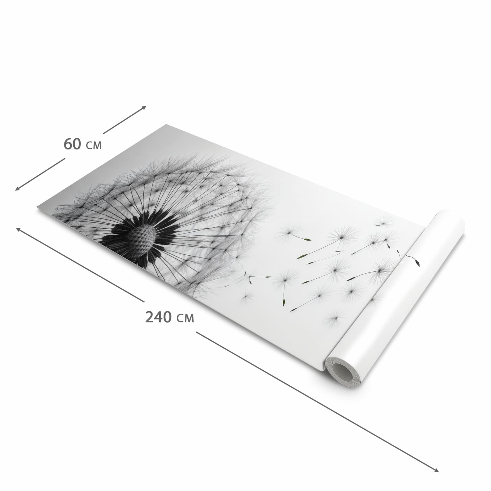 Rutschfester Küchenteppich mit Motiv Pusteblume im Wind in der Größe 80x200 cm