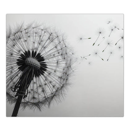 Herdabdeckplatte mit dem Motiv Pusteblume im Wind