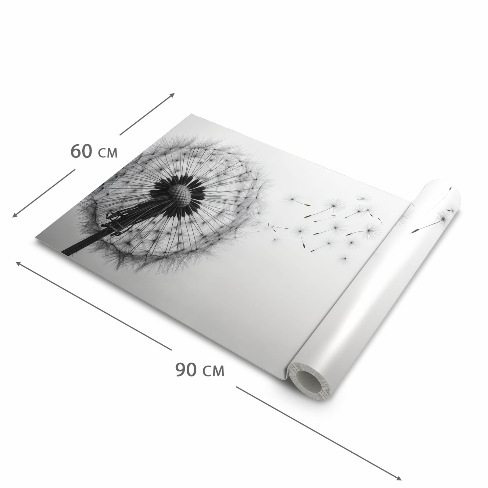 Küchenteppich mit Motiv Pusteblume im Wind in der Grösse 80x250 cm für Ordnung & Übersicht