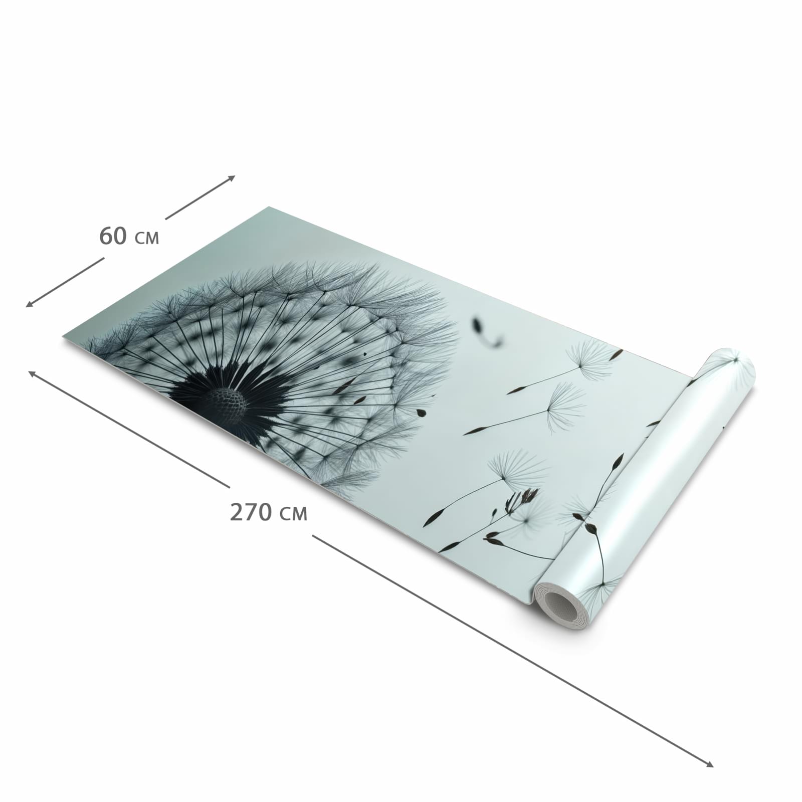 Geruchsneutraler rutschfester Küchenläufer mit Motiv In Wind Pusteblume in der Grösse 80x200 cm