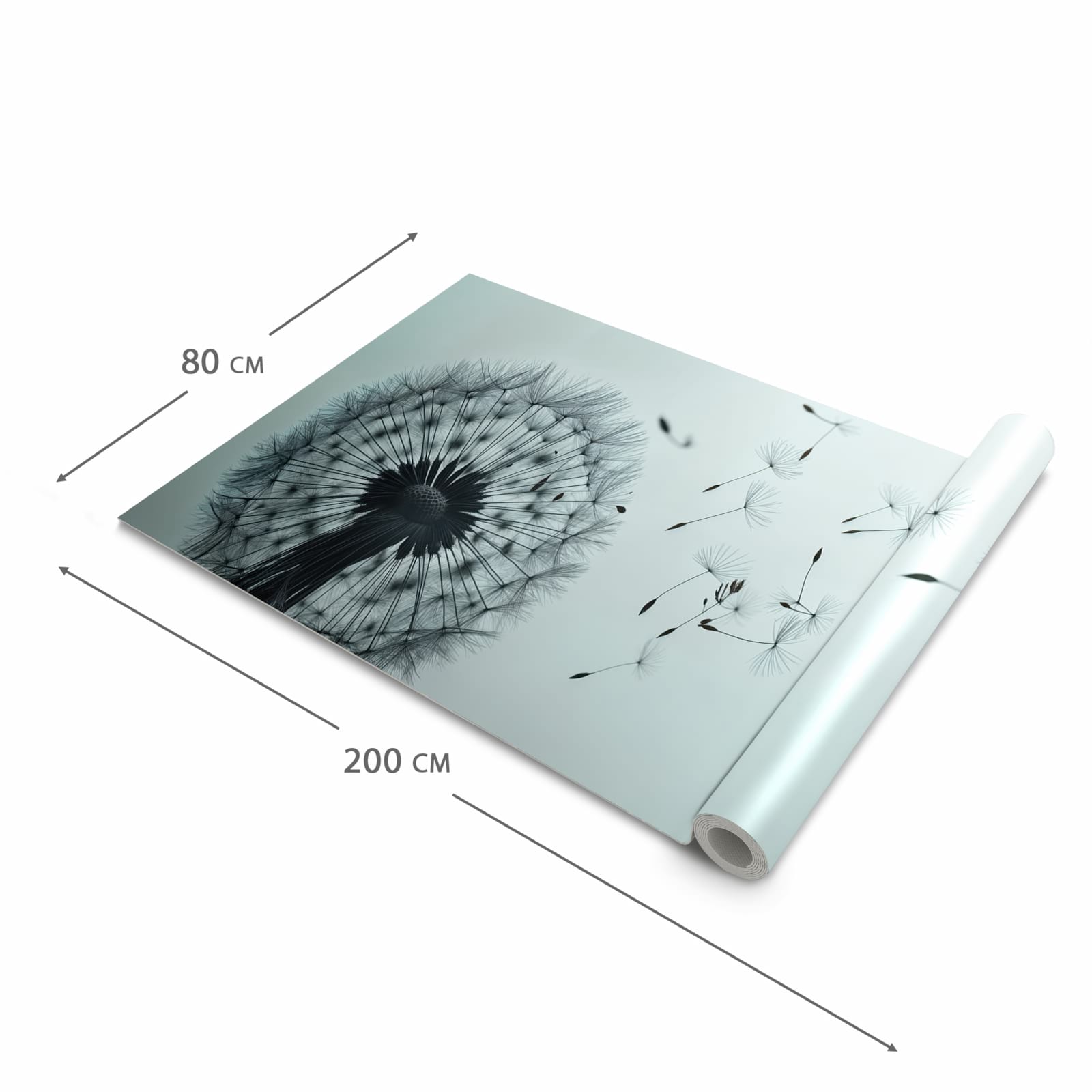 Pflegeleichter waschbarer Küchenläufer mit Motiv In Wind Pusteblume in der Grösse 80x200 cm
