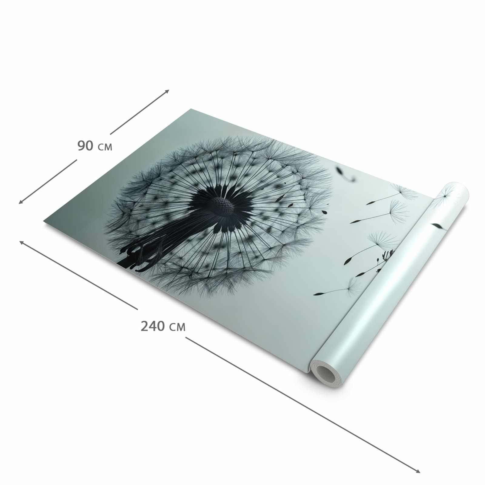 Hygienischer moderner Küchenläufer mit Motiv In Wind Pusteblume in der Grösse 80x200 cm