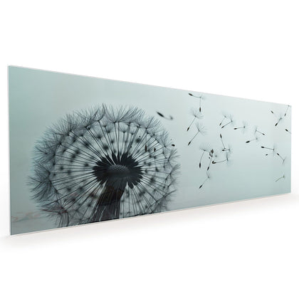 Küchenrückwand mit dem Motiv Pusteblume in Graublau