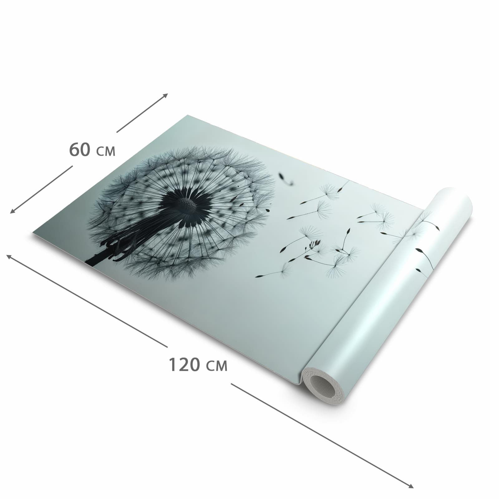 Waschbarer Küchenteppich mit Motiv In Wind Pusteblume in der Grösse 80x200 cm für Trittkomfort