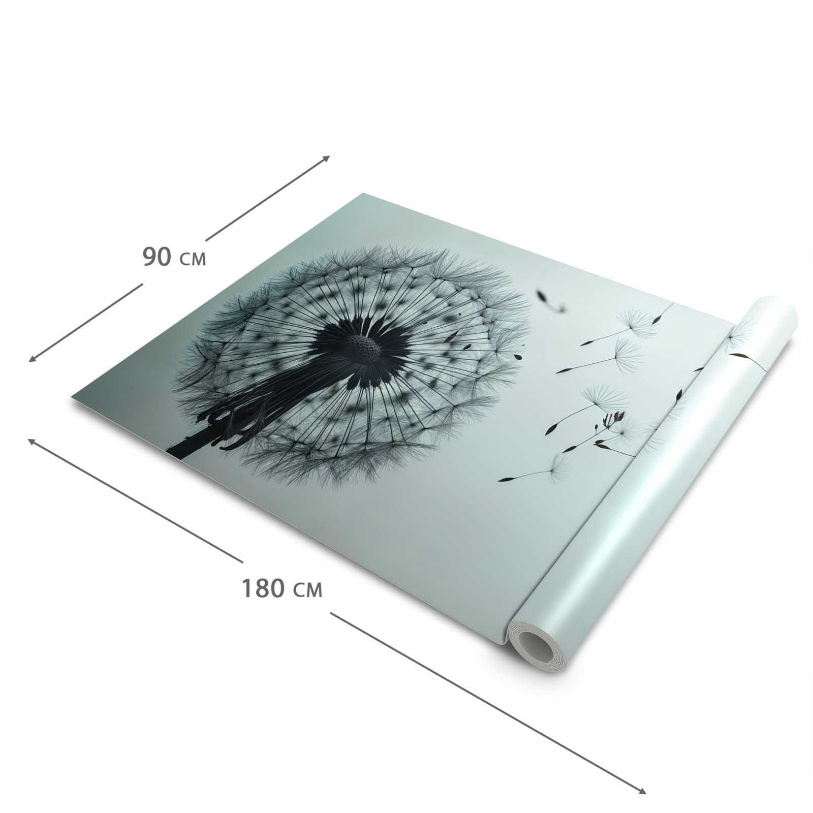 Waschbarer Küchenläufer mit Motiv In Wind Pusteblume in der Grösse 80x200 cm für angenehme Haptik