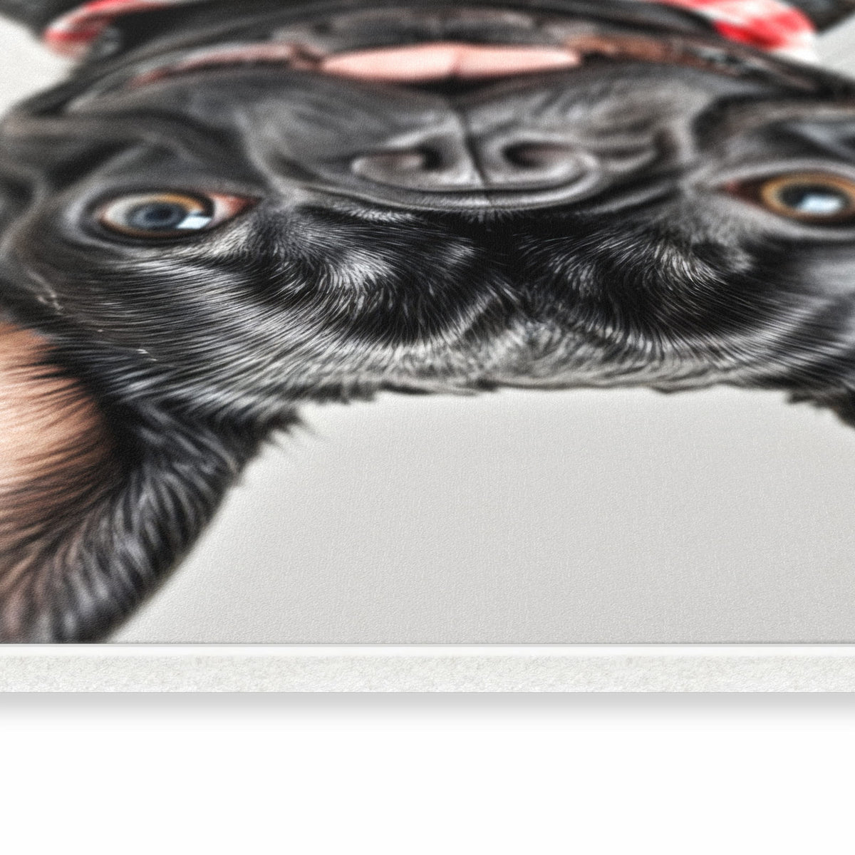Küchenläufer - Bulldogge mit Halstuch – Französische Bulldogge mit kariertem Halstuch