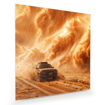 Wandbild mit dem Motiv Auto im Sandsturm