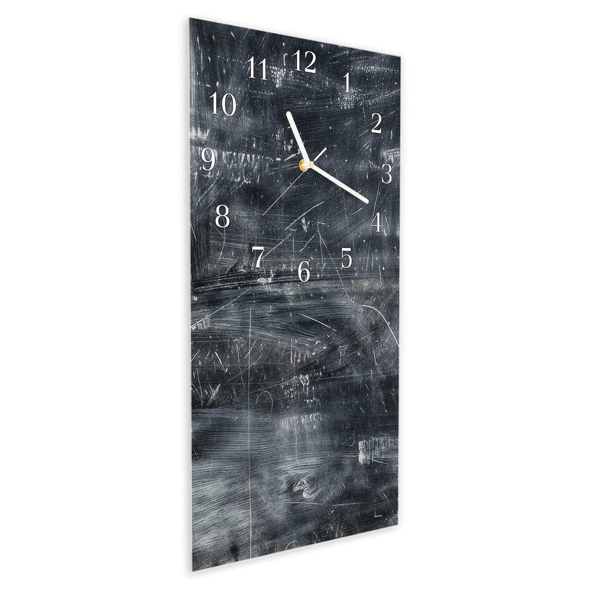 Vormontiert – mit Schwebeeffekt – Wanduhr Abstrakte Strukturen aus Glas – Hochformat 30 × 60 cm