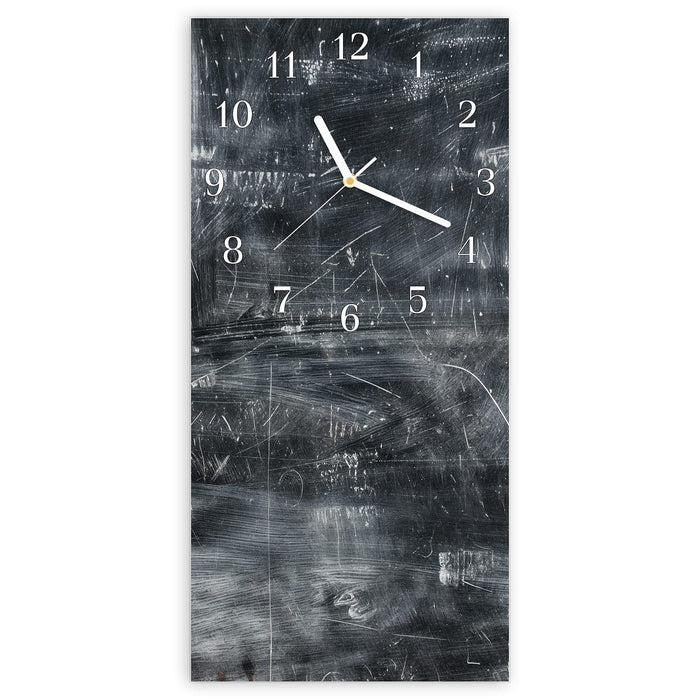 Wanduhr Abstrakte Strukturen aus Glas – Hochformat 30 × 60 cm mit Ziffernblatt Klassisch