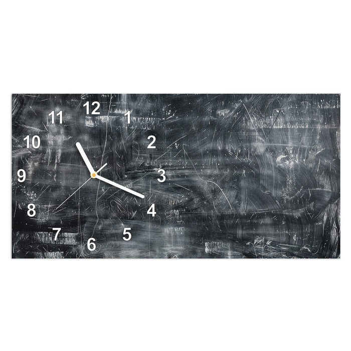 Wanduhr Abstrakte Strukturen aus Glas – Querformat 60 × 30 cm mit Ziffernblatt Modern