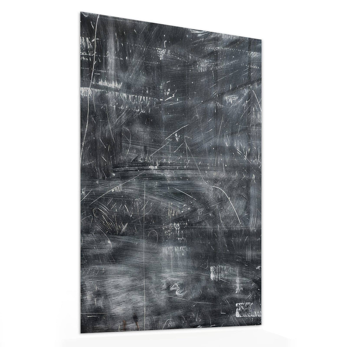 Glasbild Kratzspuren in Schwarz von der Seite, 4 mm Echtglas