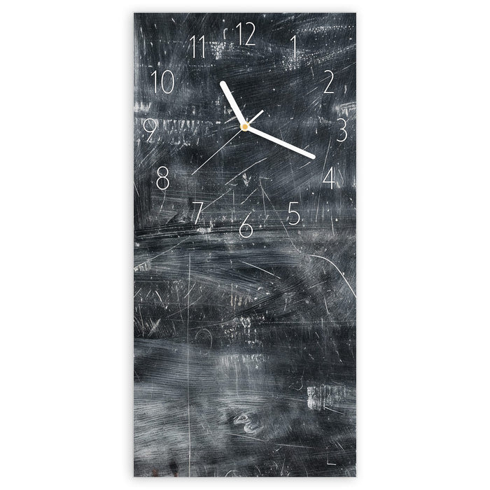 Wanduhr Abstrakte Strukturen aus Glas – Hochformat 30 × 60 cm mit Ziffernblatt Elegant
