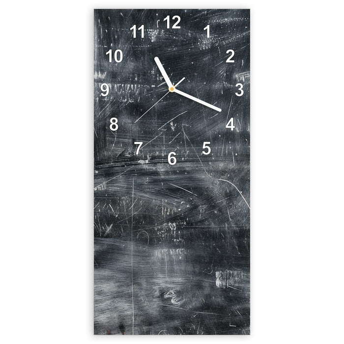 Wanduhr Abstrakte Strukturen aus Glas – Hochformat 30 × 60 cm mit Ziffernblatt Modern