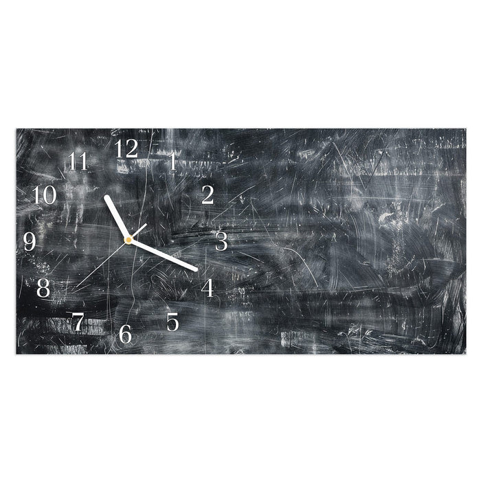 Wanduhr Abstrakte Strukturen aus Glas – Querformat 60 × 30 cm mit Ziffernblatt Klassisch