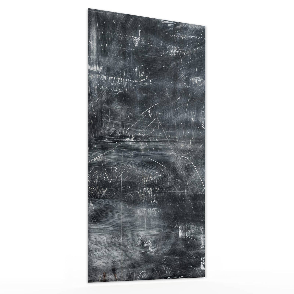 Glasbild Kratzspuren in Schwarz von der Seite, 4 mm Echtglas