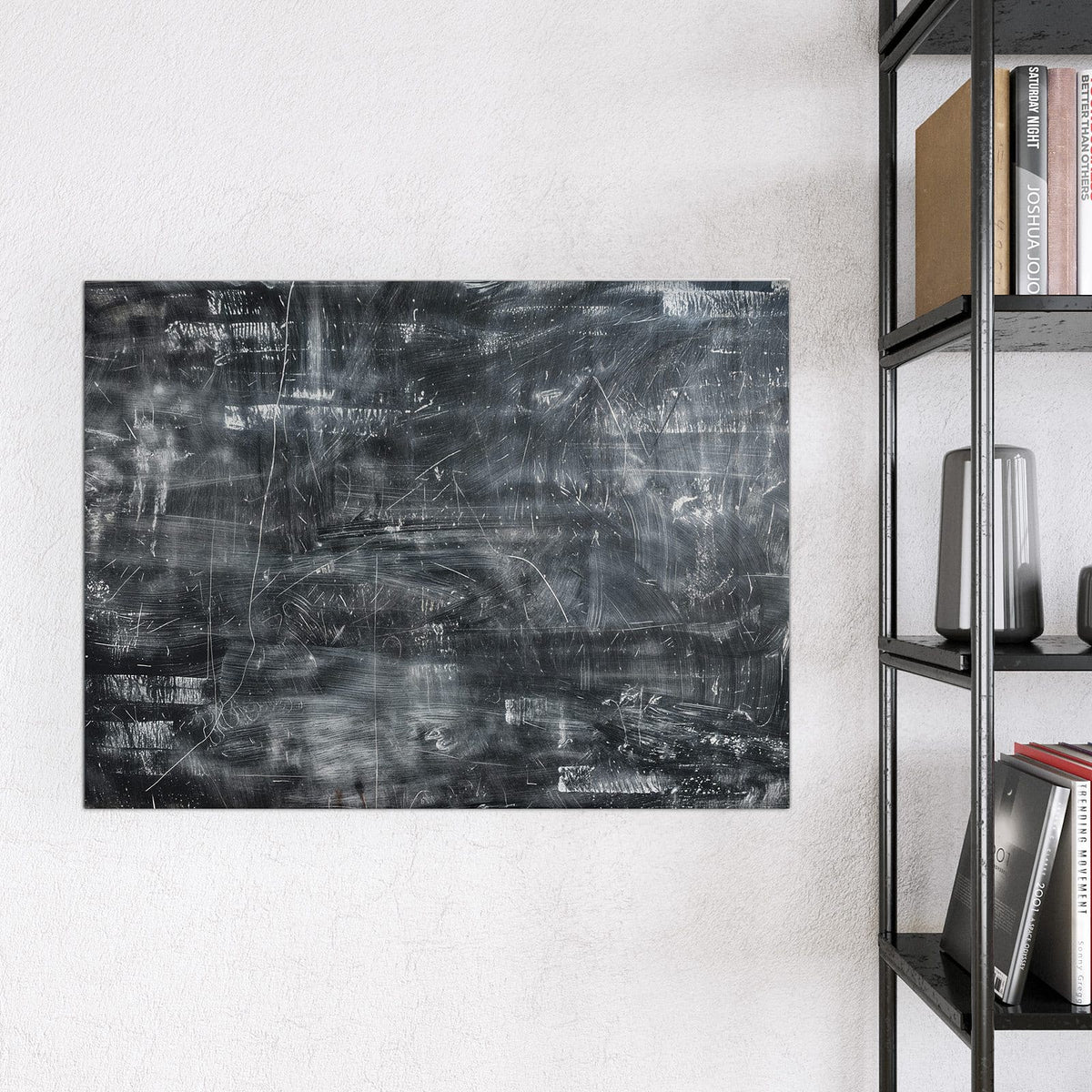 Glas Magnettafel - Kratzspuren in Schwarz – Kratzspuren in Schwarz und Grau