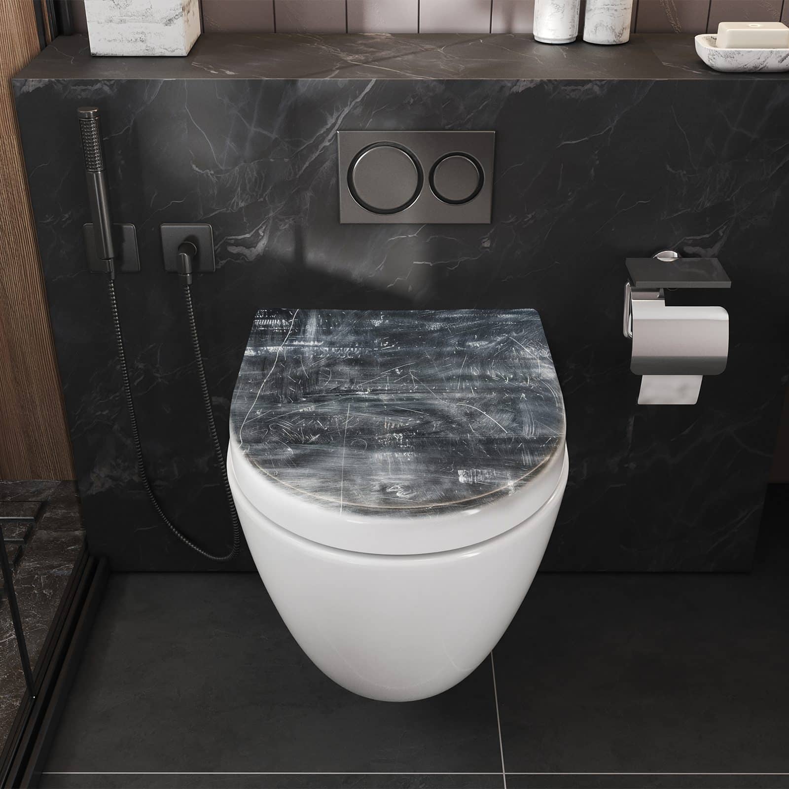 WC-Sitz mit Absenkautomatik Abstrakte Strukturen