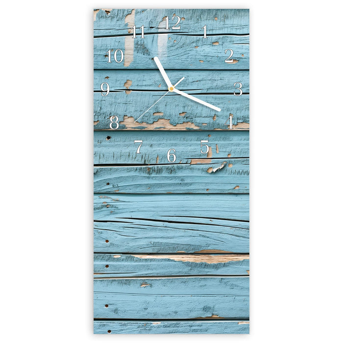 Wanduhr Gealtertes Holz aus Glas – Hochformat 30 × 60 cm mit Ziffernblatt Klassisch