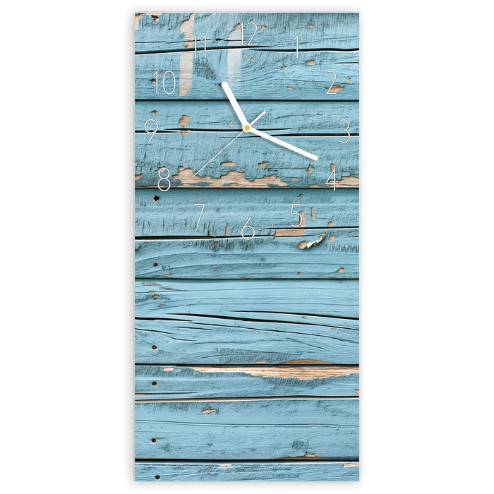 Wanduhr Gealtertes Holz aus Glas – Hochformat 30 × 60 cm mit Ziffernblatt Elegant