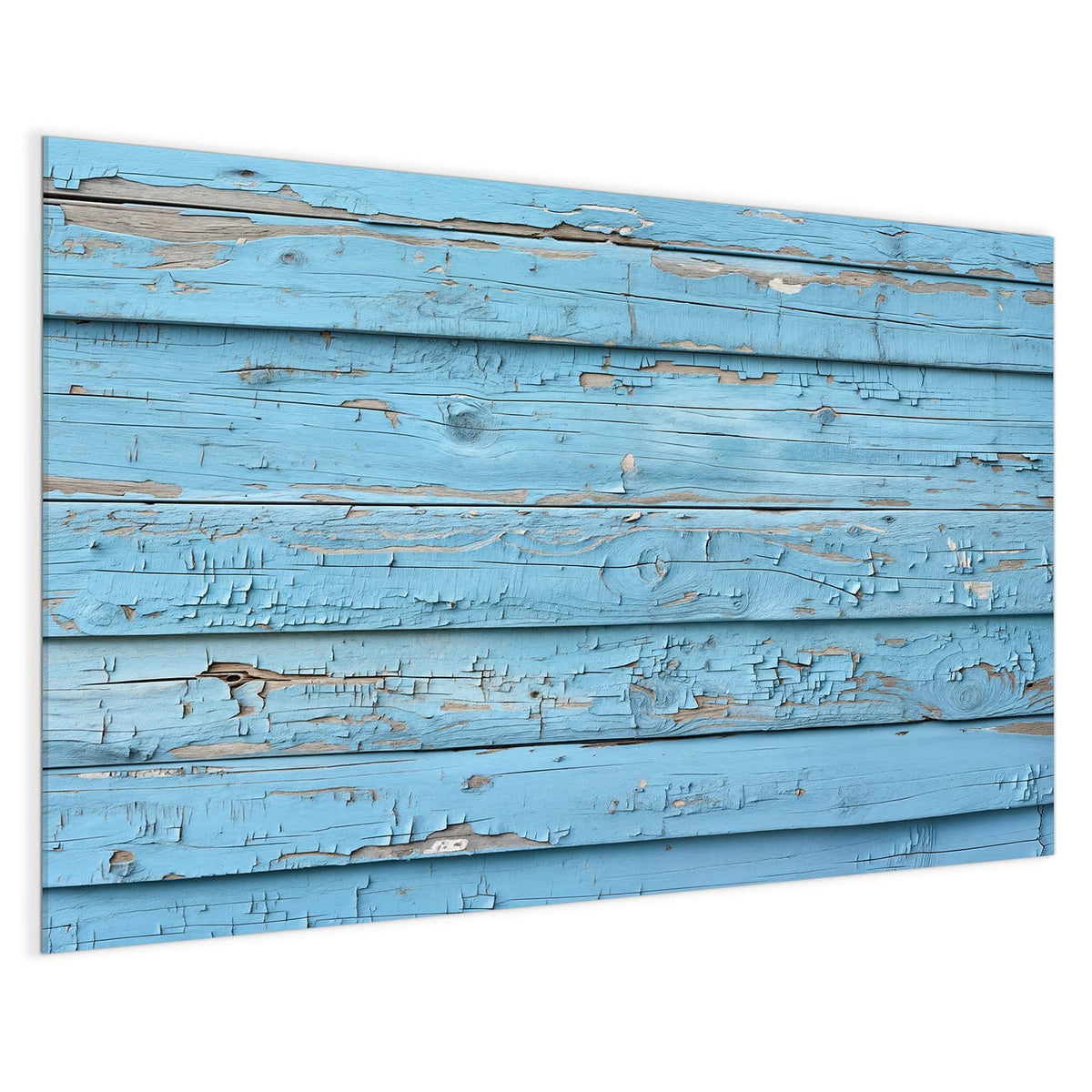 4 mm Glas statt lackiertem Blech – Magnettafel - Blaues Vintage-Holz