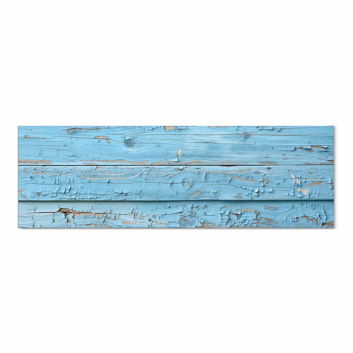 Strapazierfähiger dünner Küchenteppich mit Motiv Altes Holzblau in Frontansicht