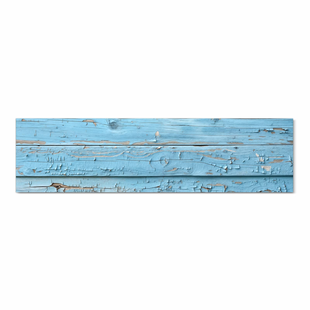 Langlebiger waschbarer Küchenteppich mit Motiv Altes Holzblau in Frontansicht