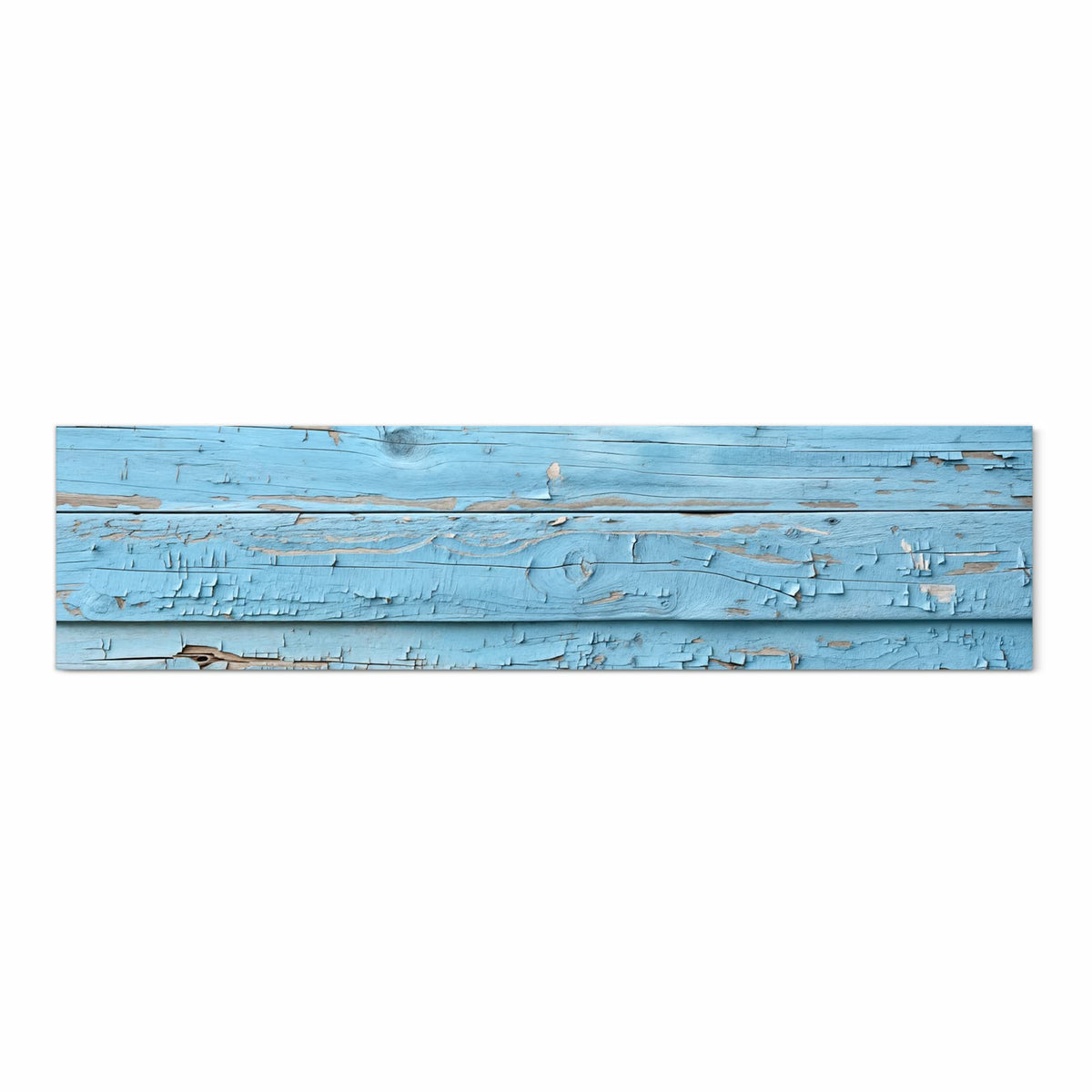 Rutschhemmender waschbarer Küchenläufer mit Motiv Altes Holzblau in Frontansicht